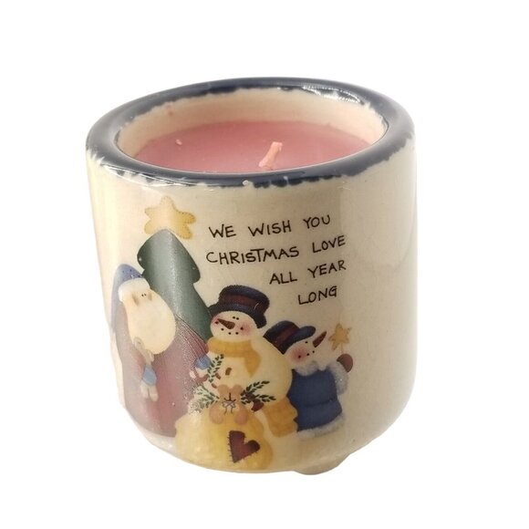 Votives Snowman Family Friends Candle Crocks AND Candles Merry Christmas Set - Picture 5 of 11